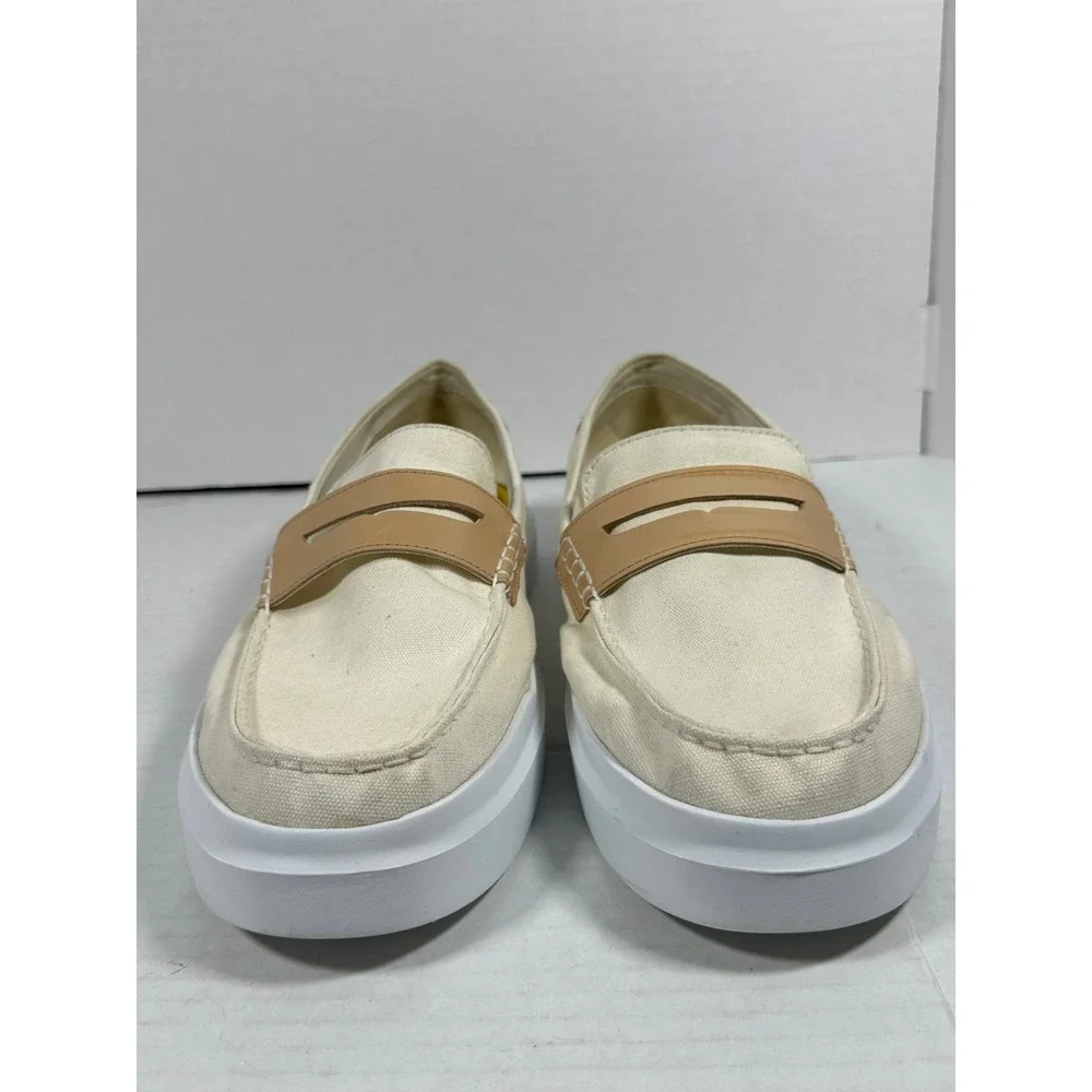Cole Haan GrandPro Rally Canvas Penny Loafers Mens 12W Cream Tan C34724 Slip On